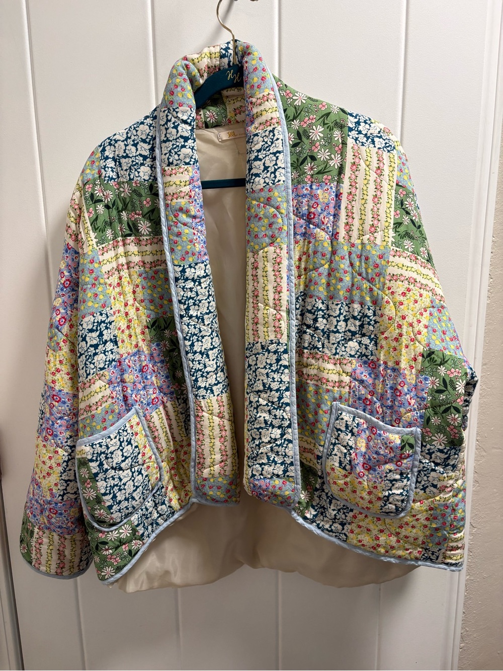 Patchwork Floral Quilted Puffer Jacket - Multi